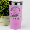 Pink Basketball Tumbler With Hoops Addict Visual Design