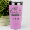 Pink Basketball Tumbler With Hoops Obsession In Words Design