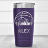 Purple Basketball Tumbler With Hoops Obsession In Words Design