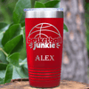 Red Basketball Tumbler With Hoops Obsession In Words Design