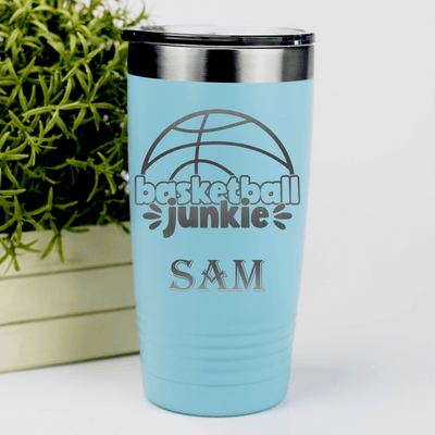 Teal Basketball Tumbler With Hoops Obsession In Words Design