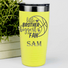 Yellow Basketball Tumbler With Hoops Sibling Pride Design