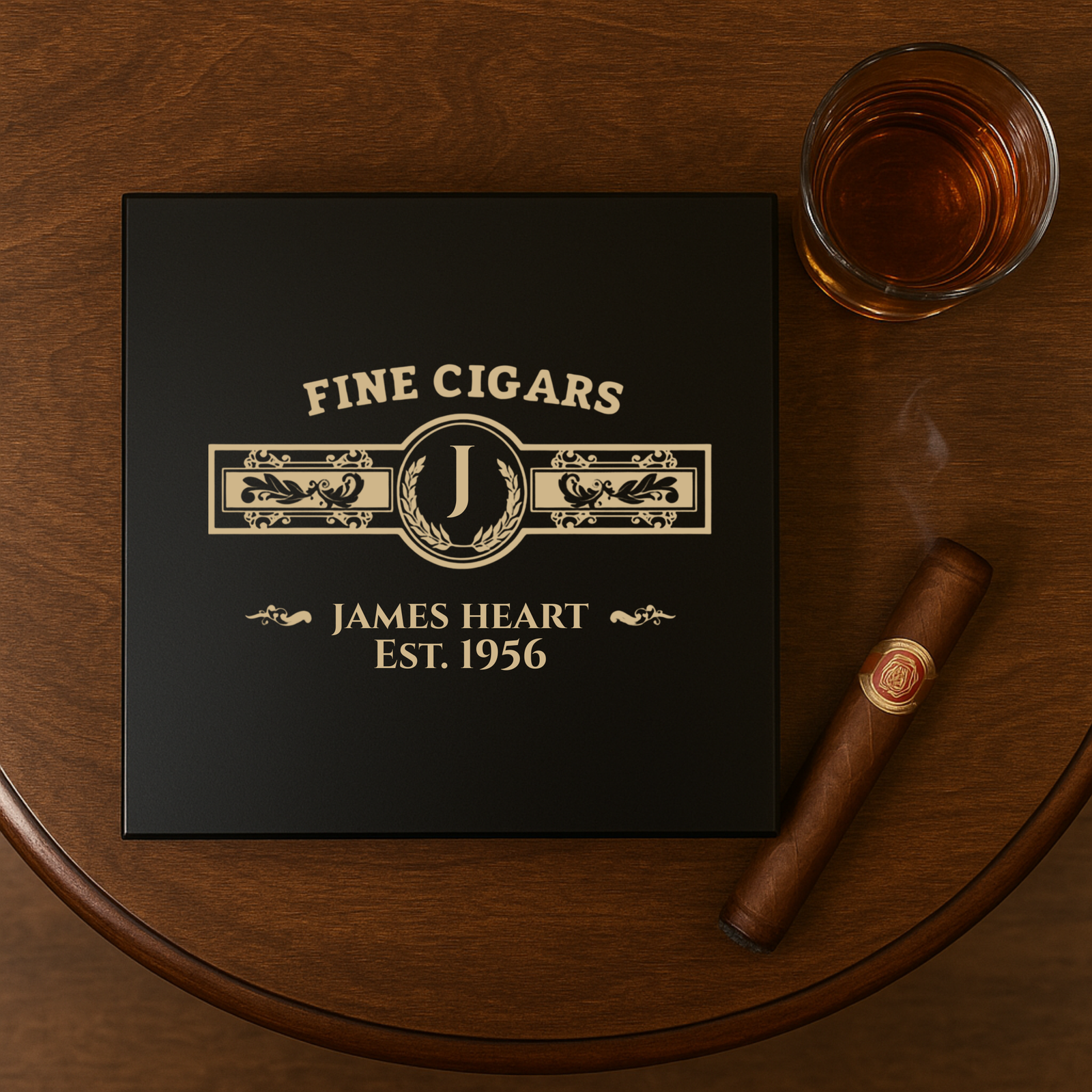 Cedar & Ash Personalized Cigar Humidor