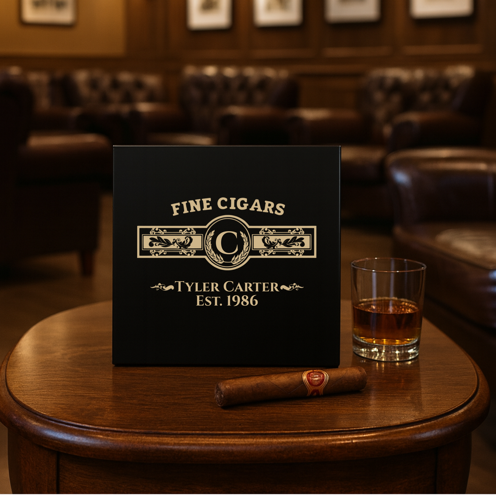 Cedar & Ash Personalized Cigar Humidor