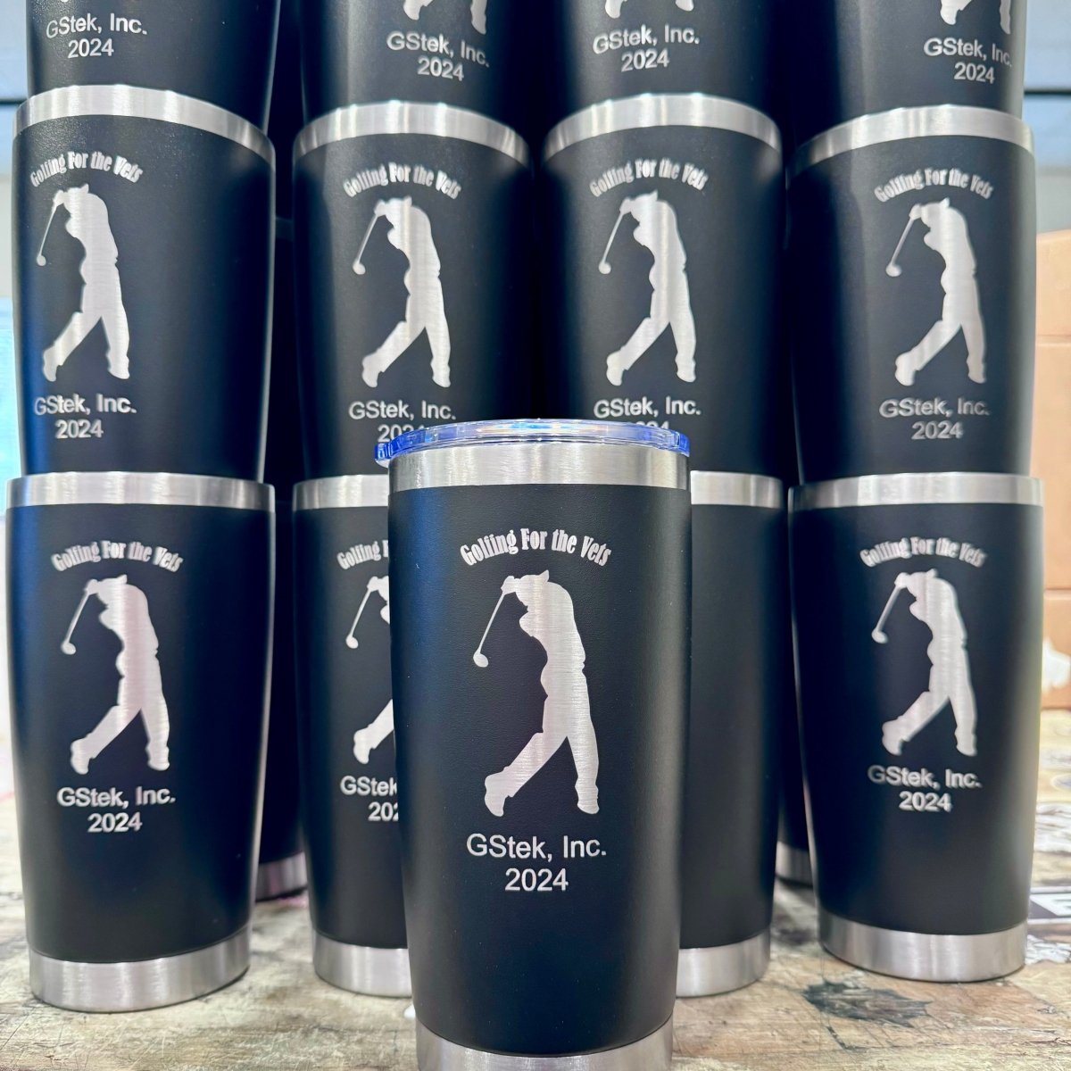 Unique Personalized Logo Golf Tournament Tumbler Customized Golf Outing Gifts for Men by Groovy Guy