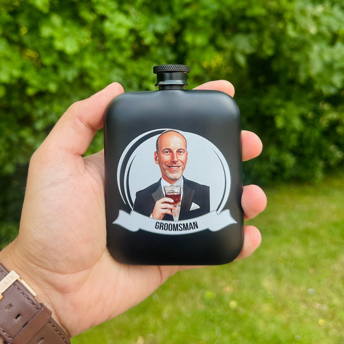 Unique Personalized Groomsmen Grins Flask Customized Groomsmen Gifts Gifts for Men by Groovy Guy