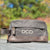 Waxed Canvas Toiletry Bag for Men with Monogram