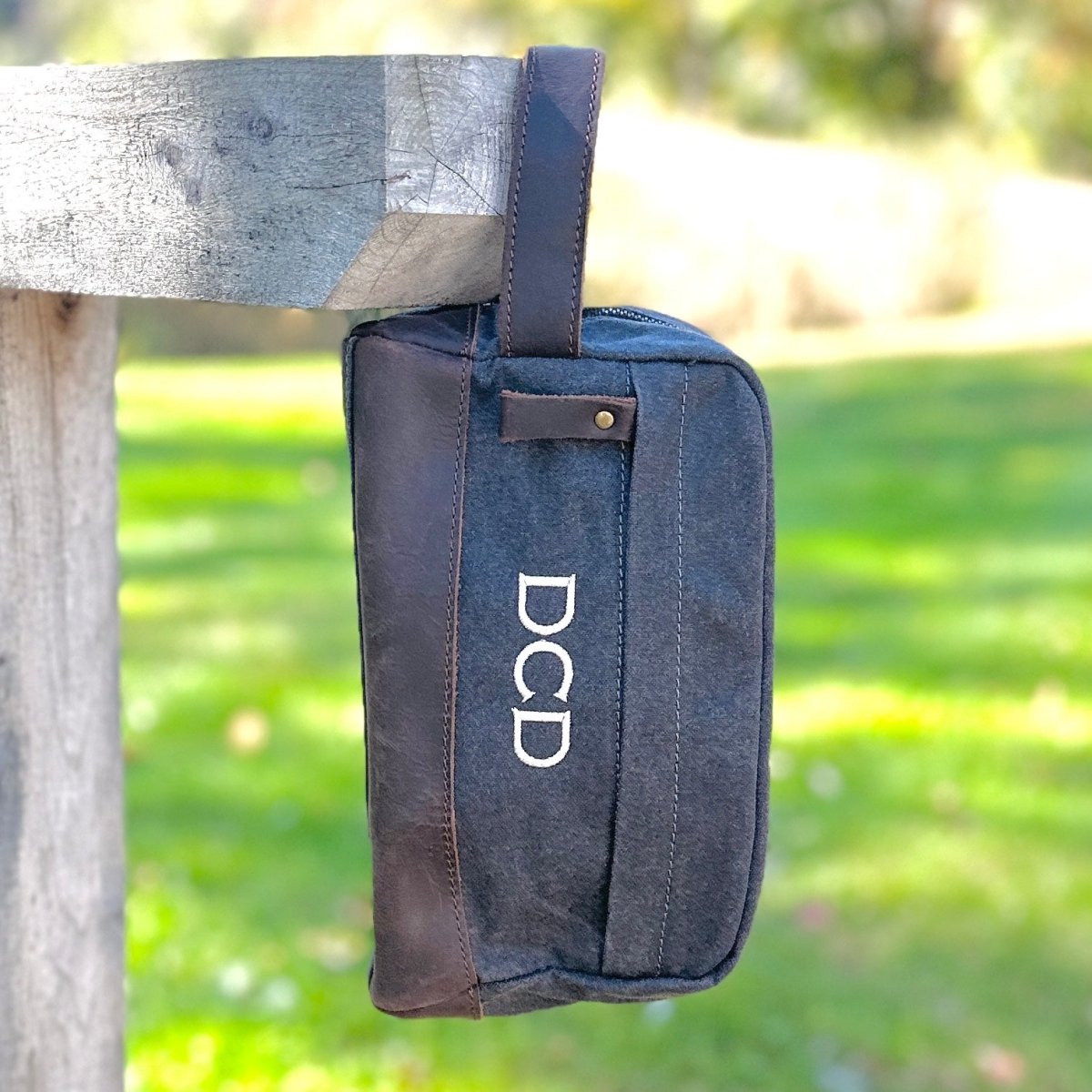 Unique Personalized Waxed Up Dopp Bag Customized Toiletry Bag Gifts for Men by Groovy Guy