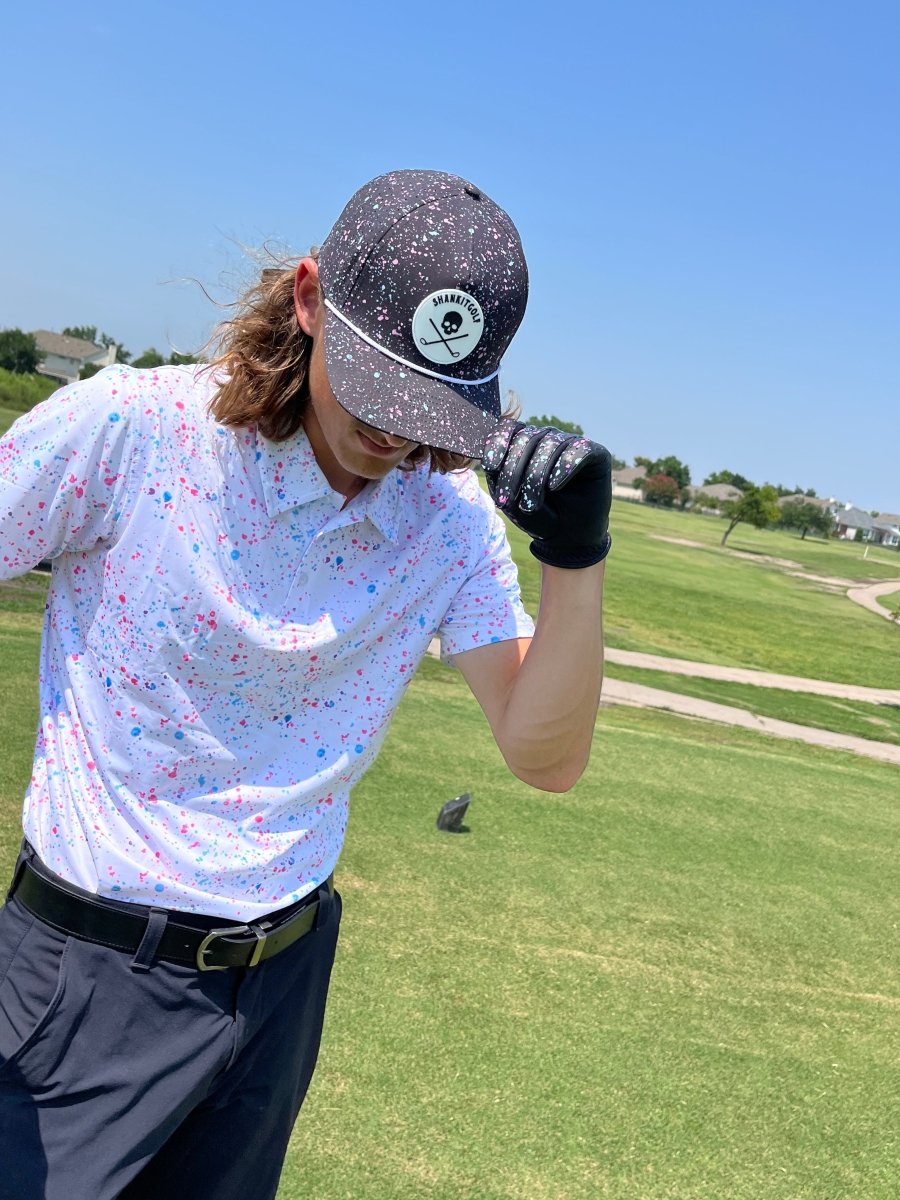 Unique Personalized Paint Splatter Polo White Customized Gifts for Men by Groovy Guy