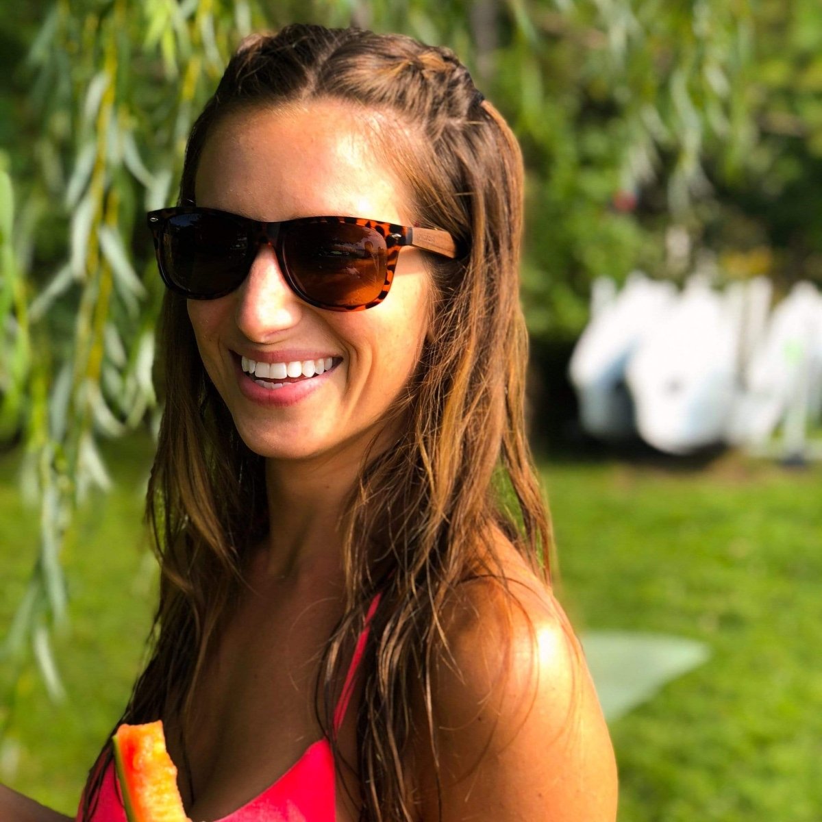 Unique Personalized “Crush” | Tortoise & Walnut Sunglasses Customized Wooden Sunglasses Gifts for Men by Groovy Guy