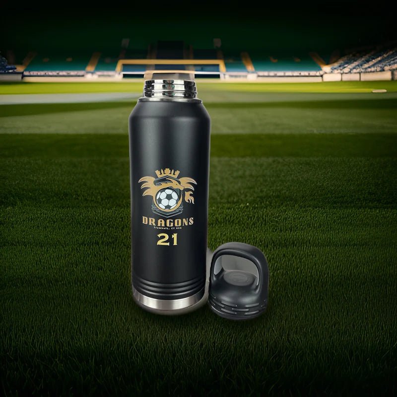 Unique Personalized Signature Team Logo Water Bottle Customized Gifts for Men by Groovy Guy