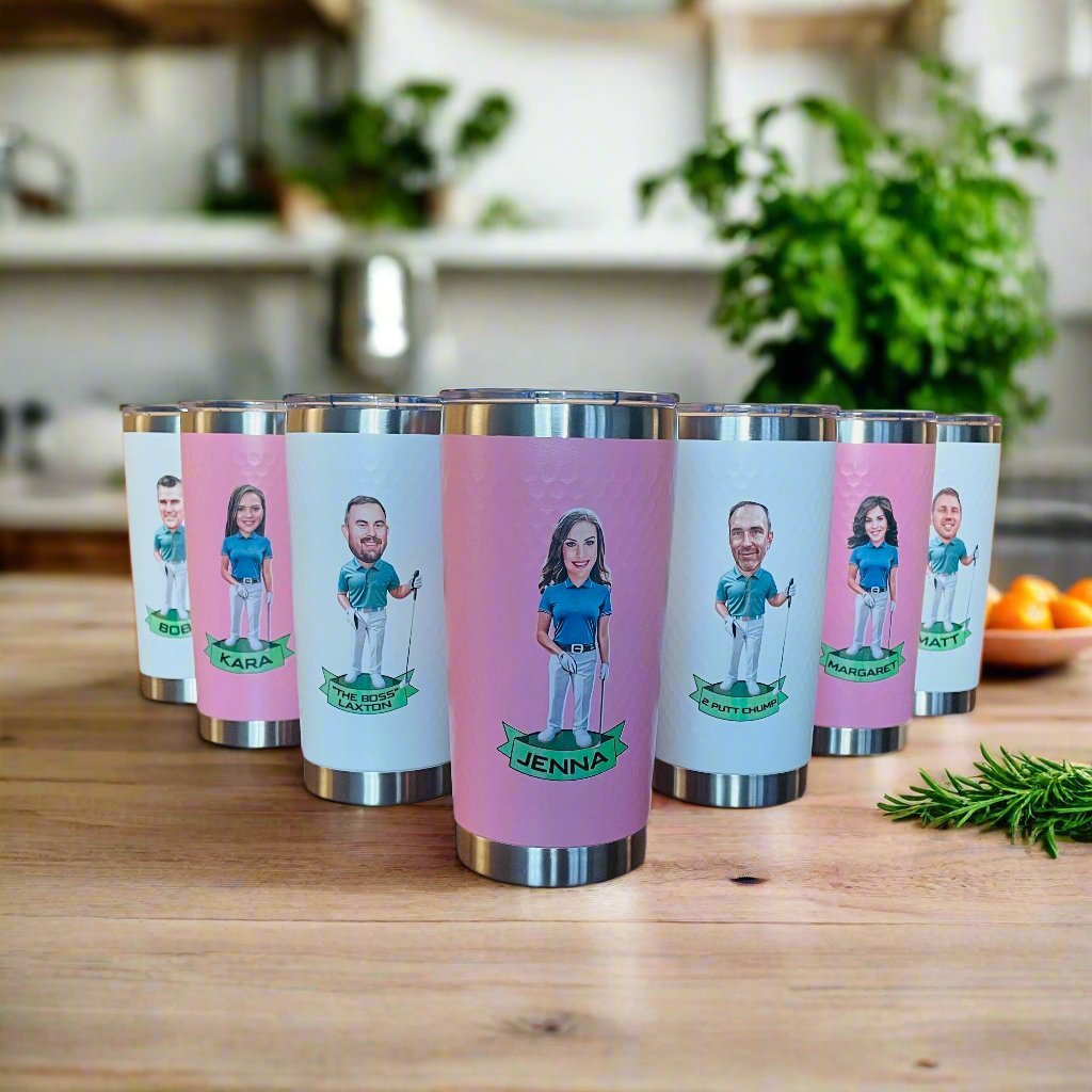 Unique Personalized Fairway Fun Golf Tumbler Customized Golf Gifts for Men by Groovy Guy