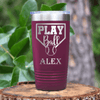 Maroon Baseball Tumbler With Its Game Time Design