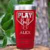Red Baseball Tumbler With Its Game Time Design