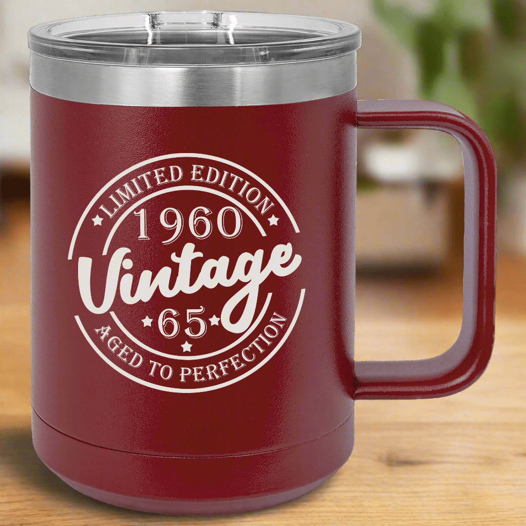 Unique Personalized Vintage Birthday Coffee Tumbler Customized Gifts for Men by Groovy Guy