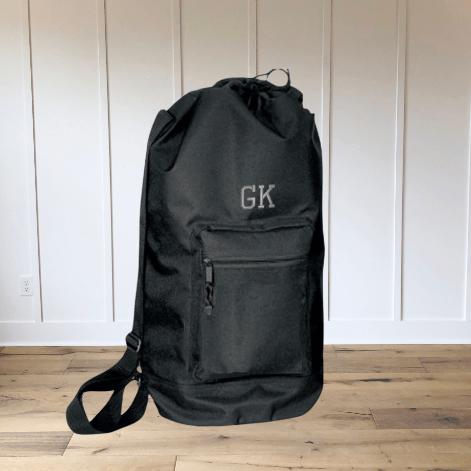 Unique Personalized Monogrammed Laundry Bag Customized Backpack Gifts for Men by Groovy Guy