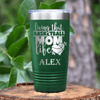 Green Basketball Tumbler With Life As A Hoops Mom Design