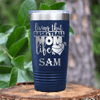 Navy Basketball Tumbler With Life As A Hoops Mom Design
