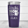 Purple Basketball Tumbler With Life As A Hoops Mom Design
