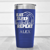 Blue Basketball Tumbler With Lifes Cycle Hoops Passion Design