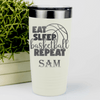 White Basketball Tumbler With Lifes Cycle Hoops Passion Design