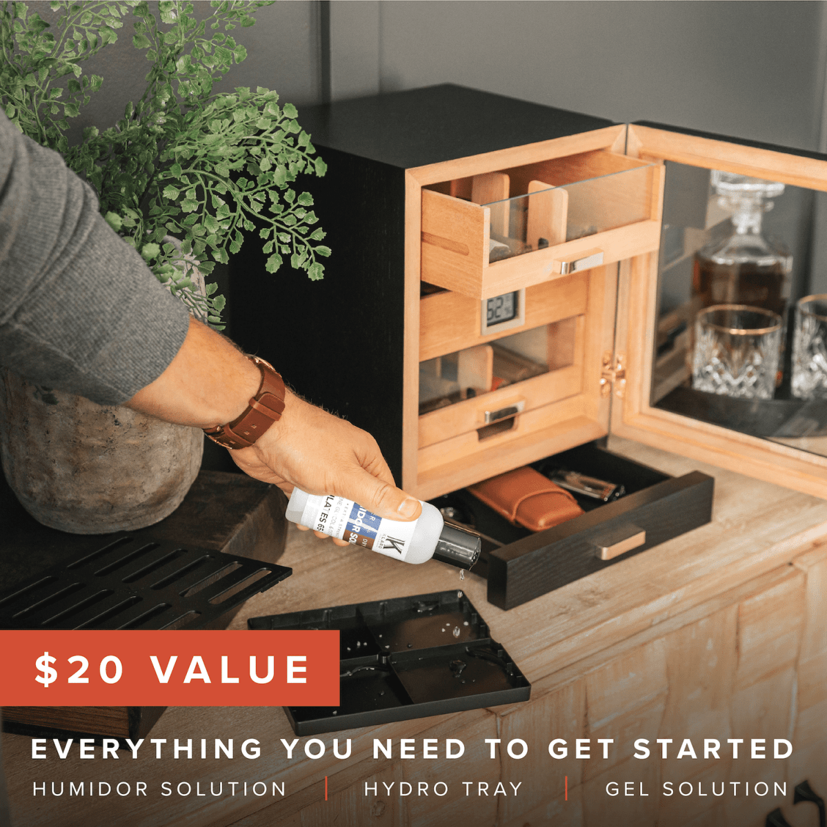 Unique Personalized Luca Humidor Cabinet Customized Humidor Gifts for Men by Groovy Guy