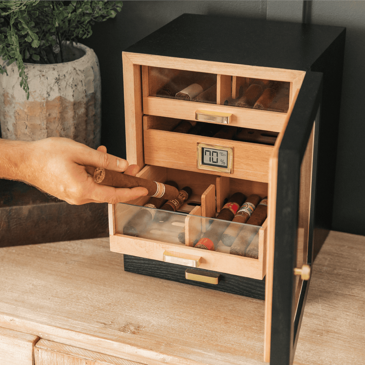 Unique Personalized Luca Humidor Cabinet Customized Humidor Gifts for Men by Groovy Guy