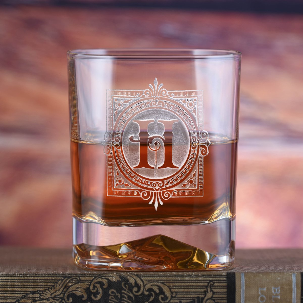 Unique Personalized Bourbon On The Rocks Customized Barware Gifts for Men by Groovy Guy