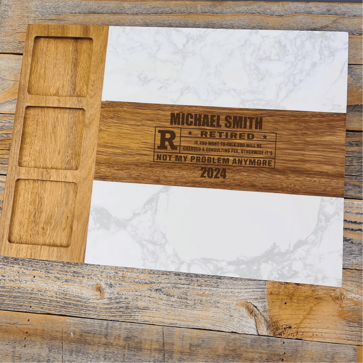 Unique Personalized Retirement Keepsake Tray Customized Retirement Gifts for Men by Groovy Guy