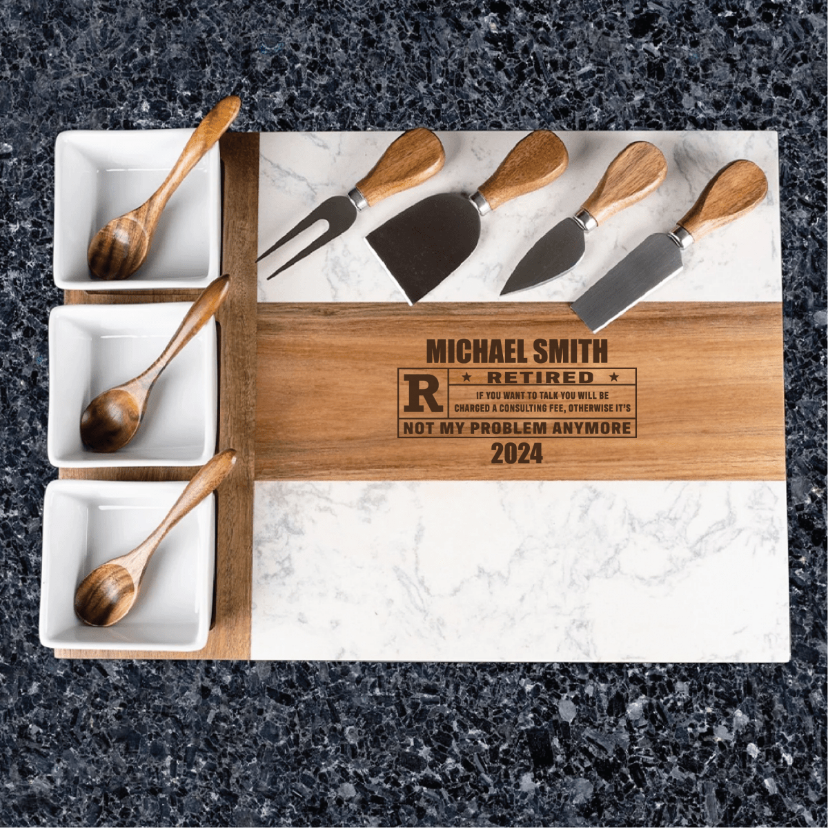 Unique Personalized Retirement Keepsake Tray Customized Retirement Gifts for Men by Groovy Guy