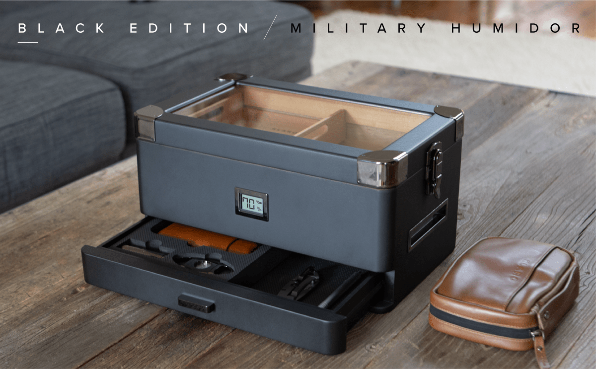 Unique Personalized Black Edition Military Humidor Customized Humidor Gifts for Men by Groovy Guy