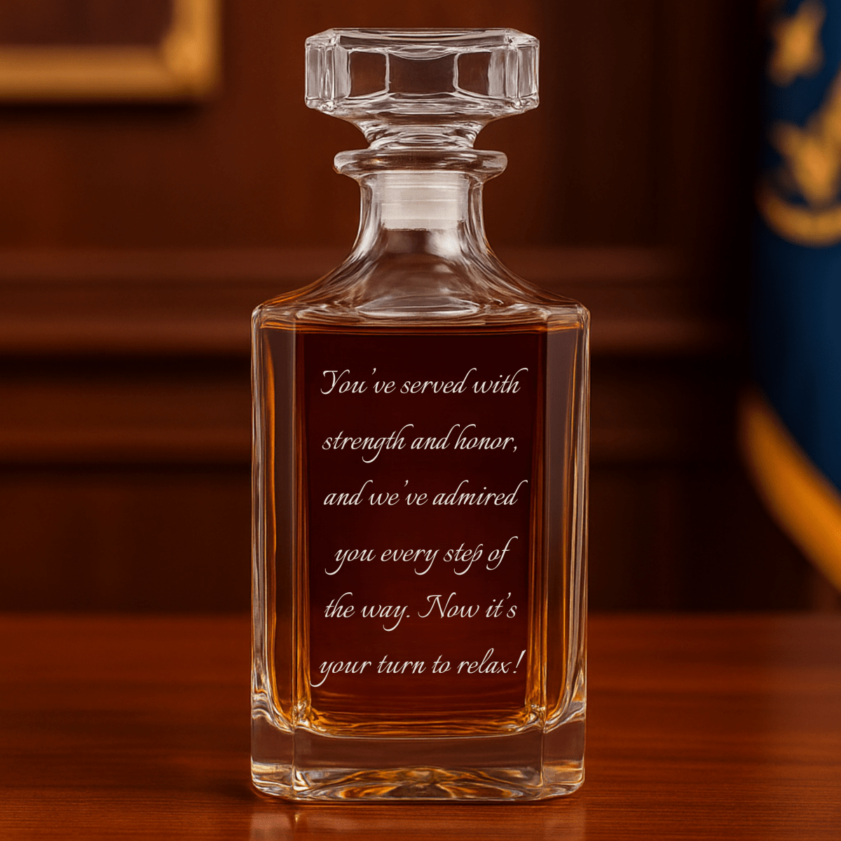 Unique Personalized Navy Retirement Decanter Customized Retirement Gifts for Men by Groovy Guy