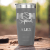 Grey Baseball Tumbler With Mothers Of The Mound Design