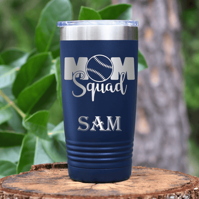 Navy Baseball Tumbler With Mothers Of The Mound Design