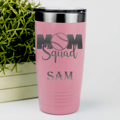 Salmon Baseball Tumbler With Mothers Of The Mound Design