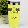 Yellow Baseball Tumbler With Mothers Of The Mound Design