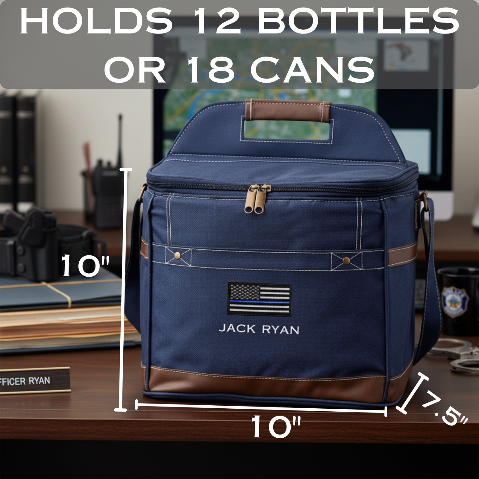 Personalized Thin Blue Line Police Cooler