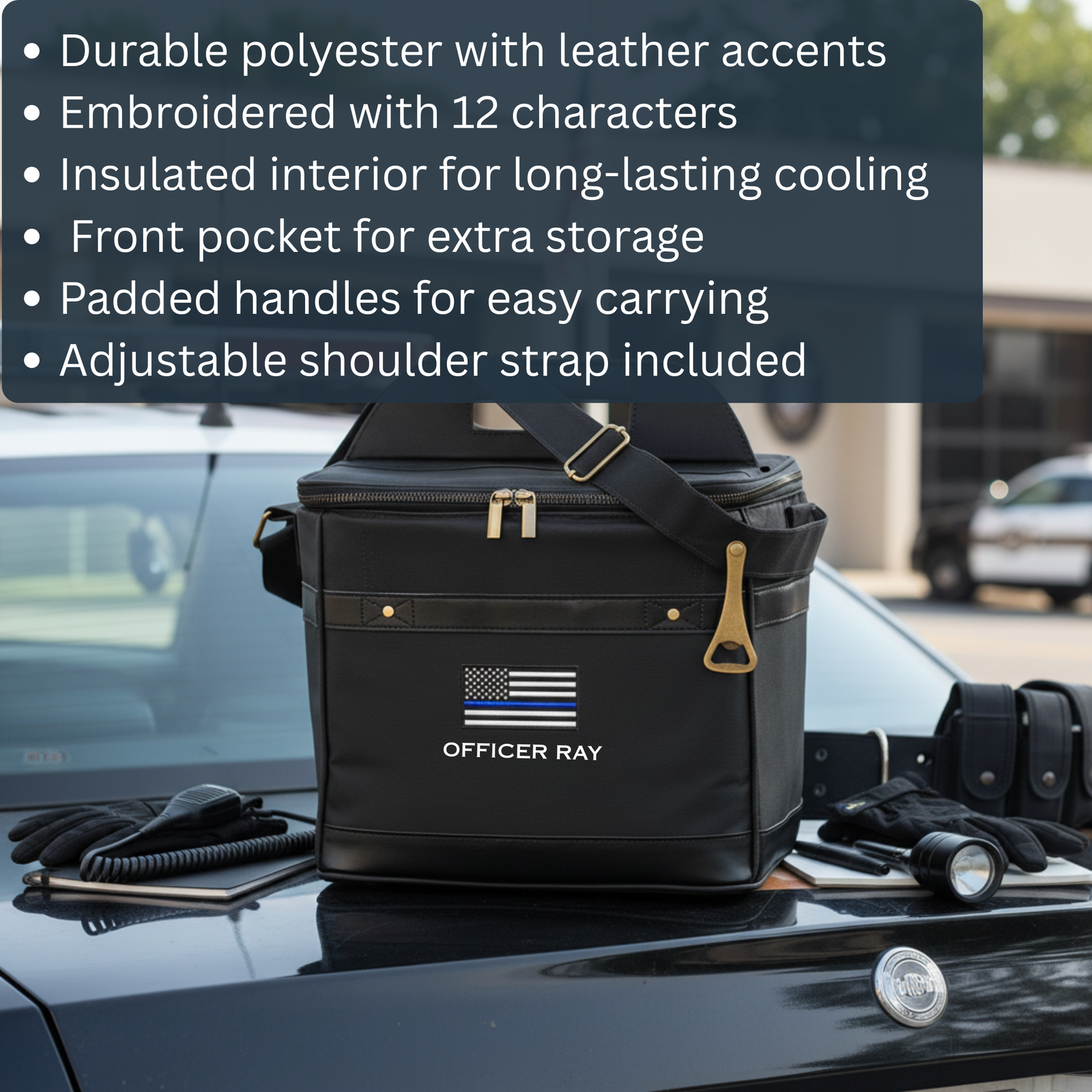Personalized Thin Blue Line Police Cooler