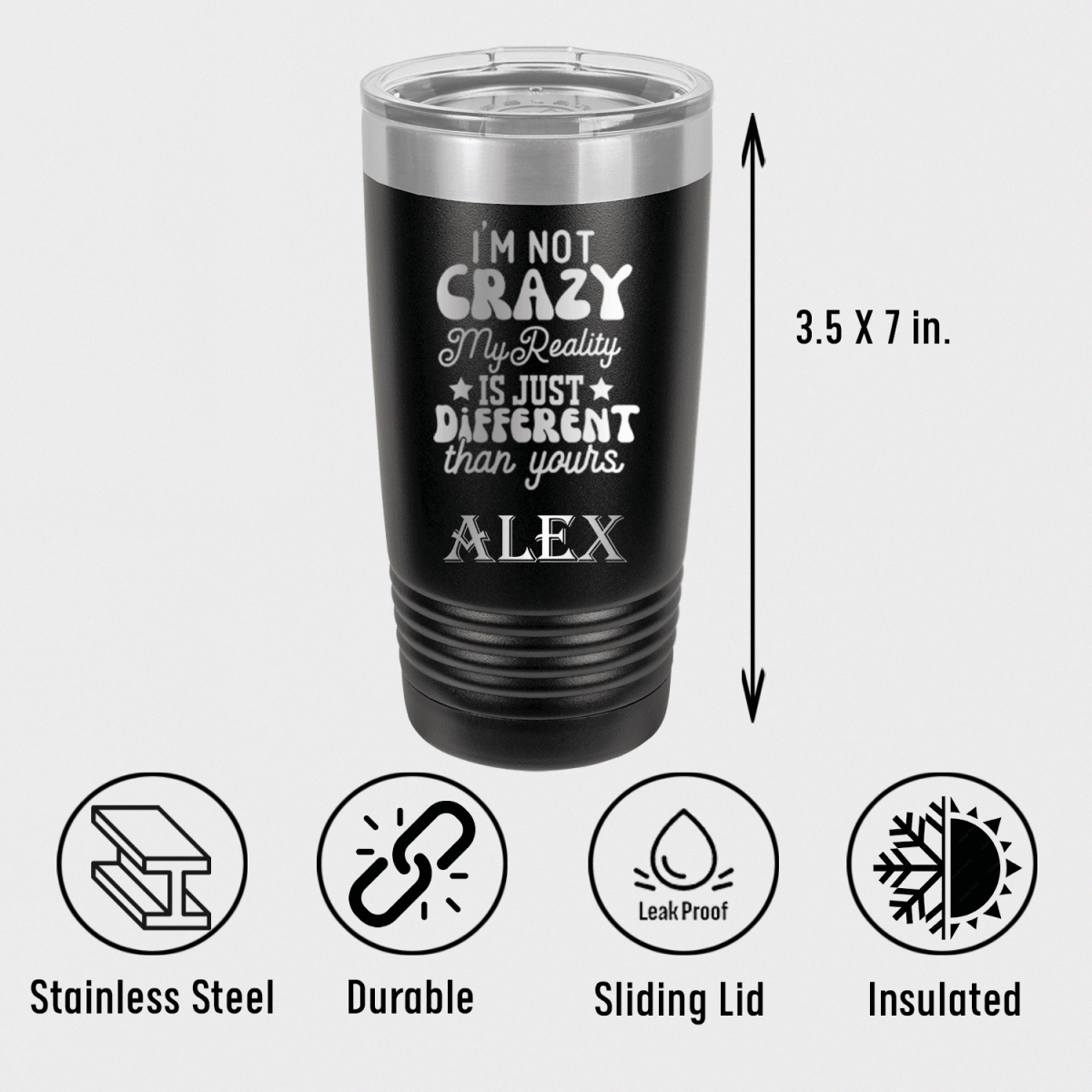 Unique Personalized My Reality Is Different Tumbler Customized Funny Tumblers Gifts for Men by Groovy Guy