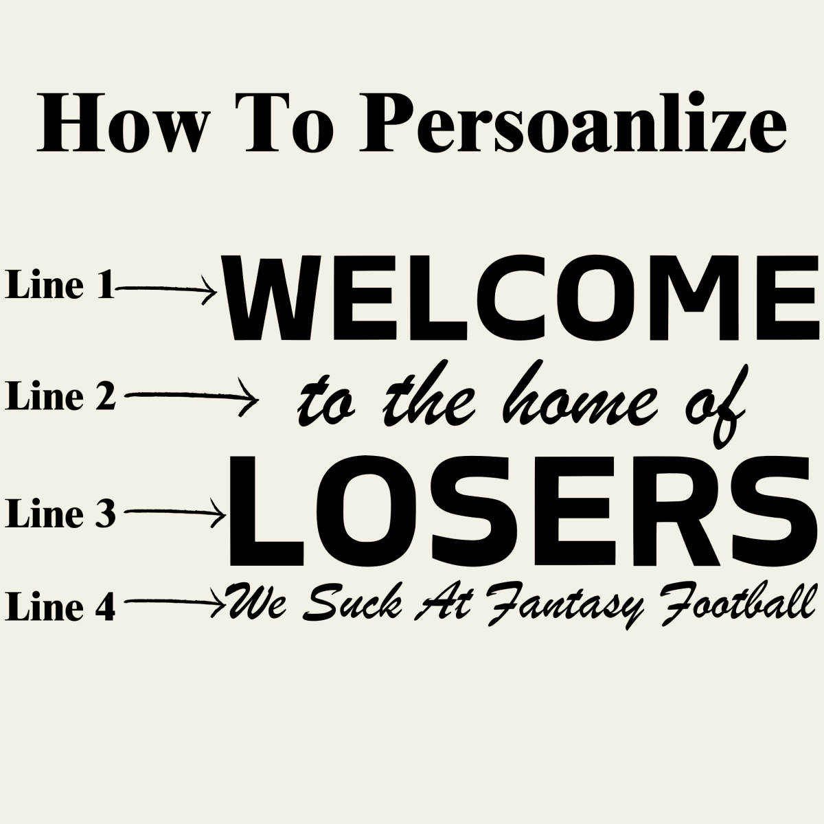 Unique Personalized Fantasy Football Door Mat Customized Gifts for Men by Groovy Guy