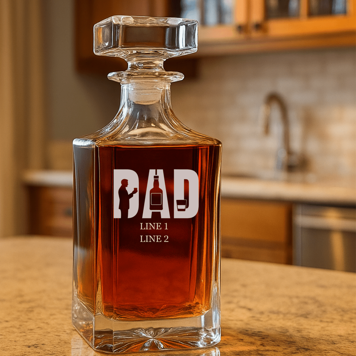 Unique Personalized Dad’s Keepsake Decanter Customized Fathers Day Gifts for Men by Groovy Guy