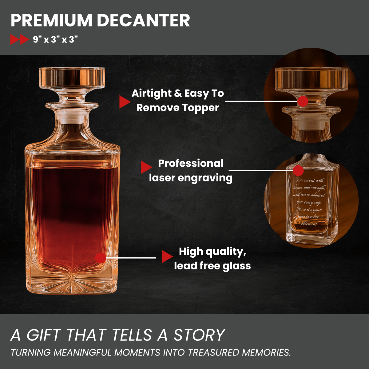 Unique Personalized Dad’s Keepsake Decanter Customized Fathers Day Gifts for Men by Groovy Guy