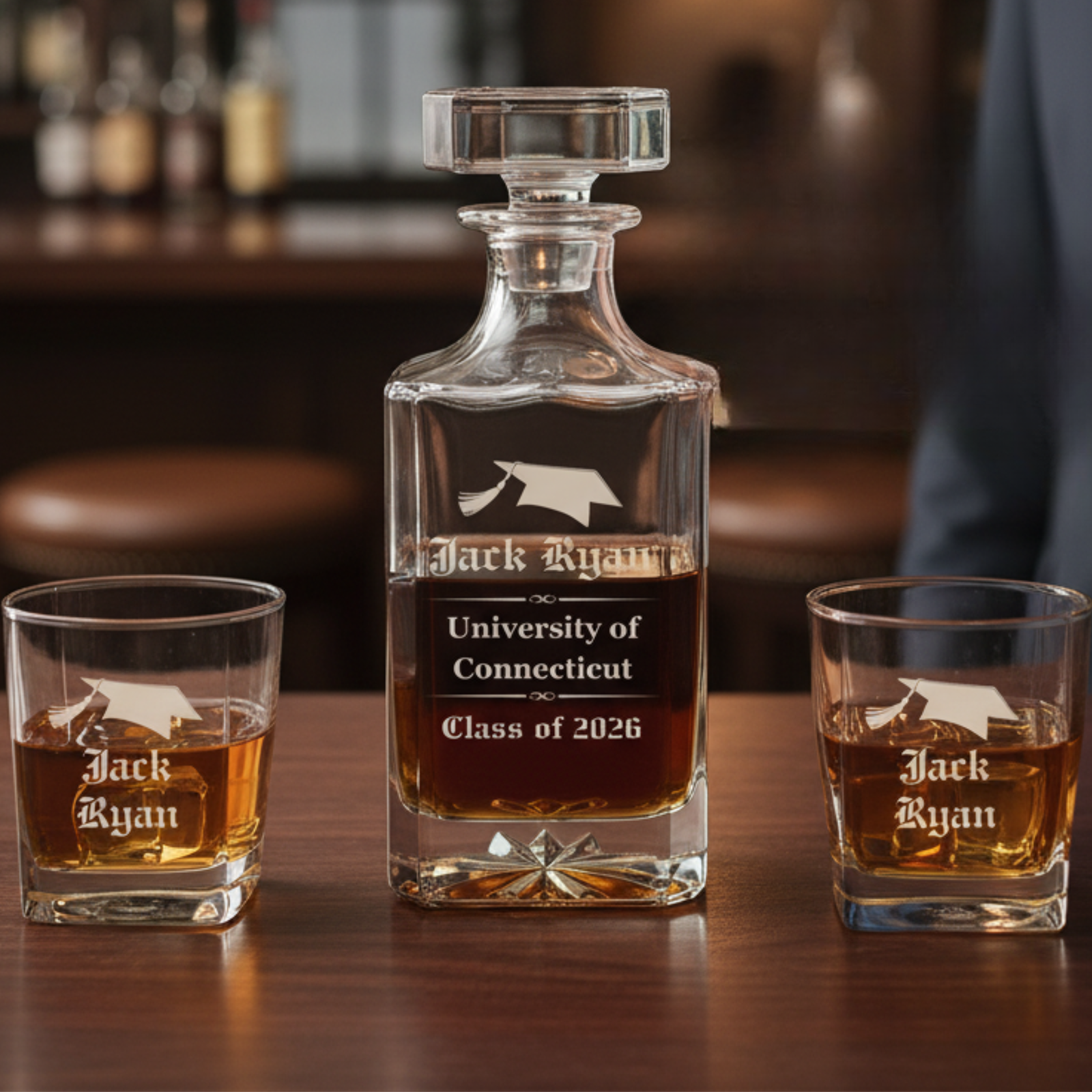 Class of 2026 Personalized College Graduation Decanter Set