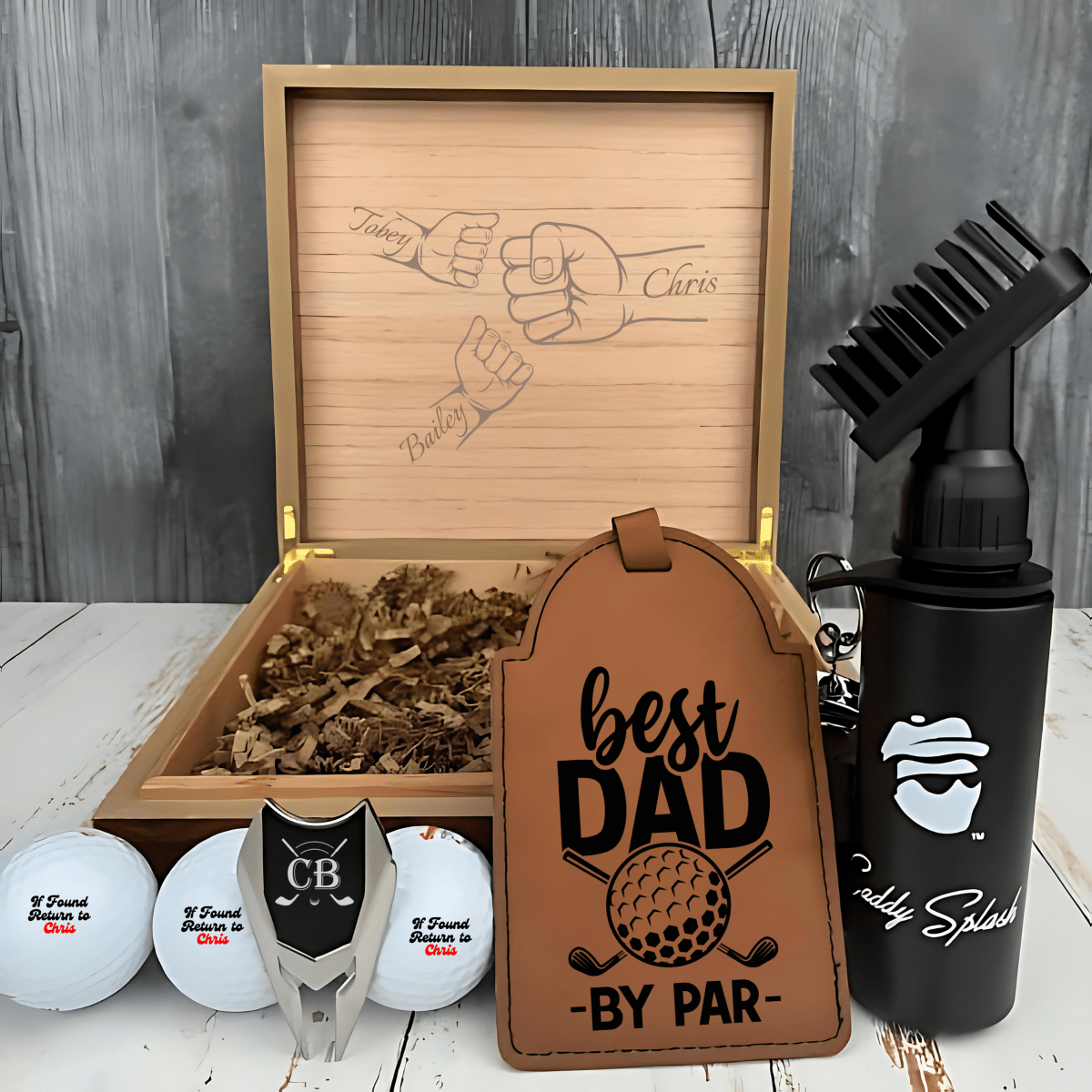 Unique Personalized Best Dad By Par Gift Set Customized Gift Set Gifts for Men by Groovy Guy