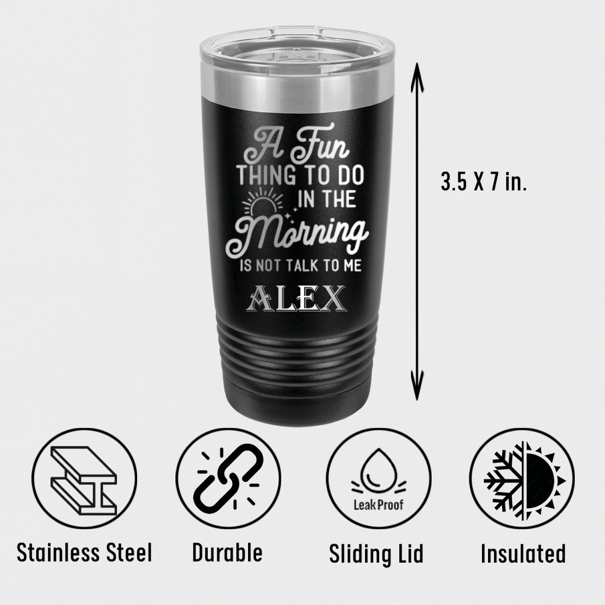 Unique Personalized Not A Morning Person Tumbler Customized Funny Tumblers Gifts for Men by Groovy Guy