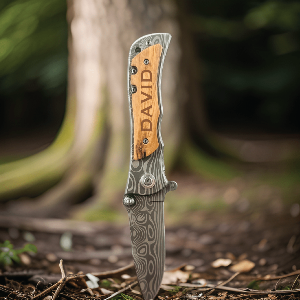 Unique Personalized Damascus Cutter Customized Knife Gifts for Men by Groovy Guy