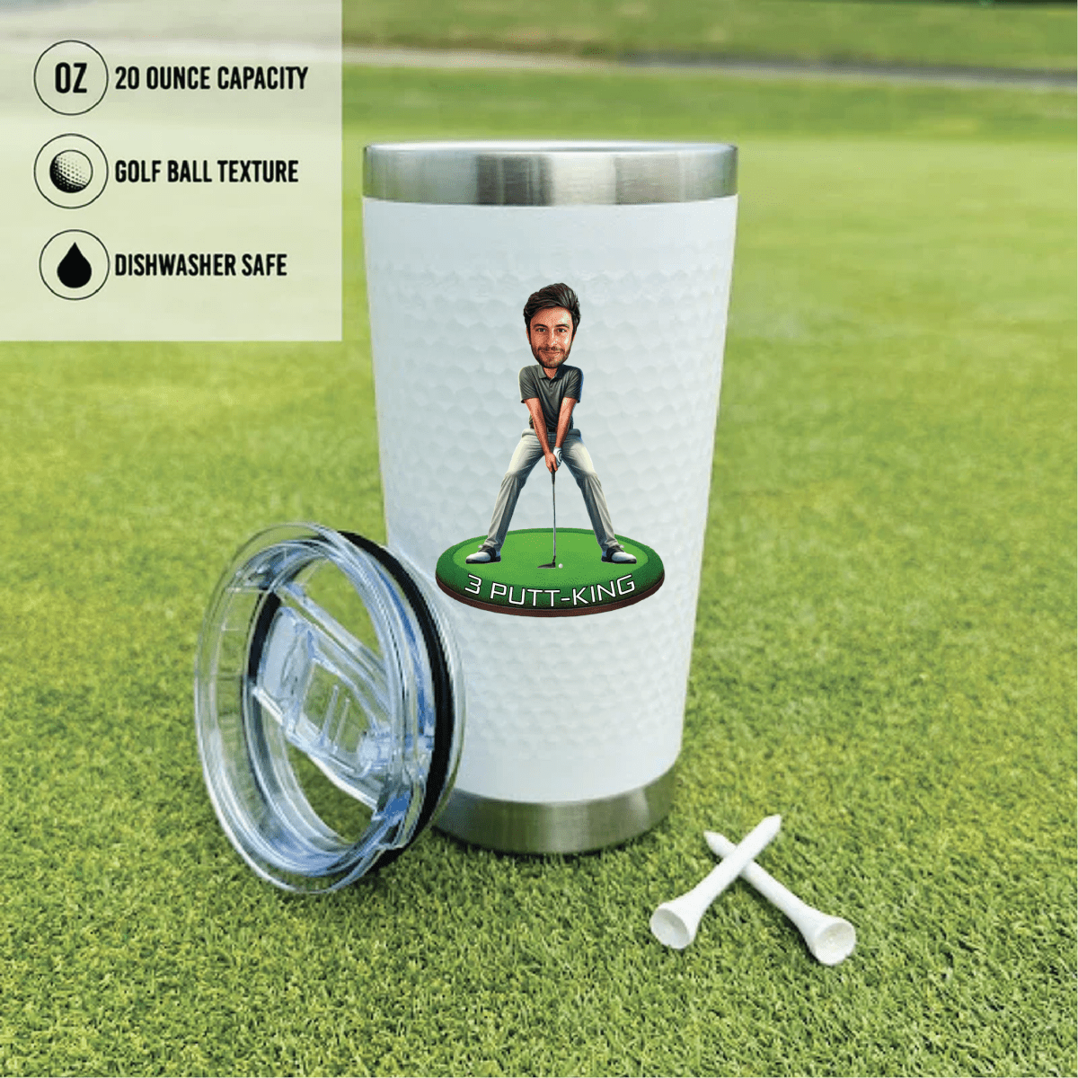 Unique Personalized The 3 - Putt Chugger Customized Gifts for Men by Groovy Guy
