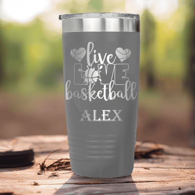 Grey Basketball Tumbler With Passion For The Game Design