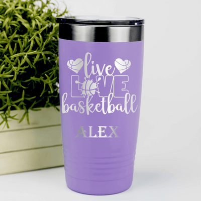 Light Purple Basketball Tumbler With Passion For The Game Design