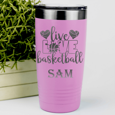 Pink Basketball Tumbler With Passion For The Game Design